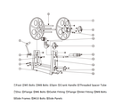 Frontier Hose Reel - Manual Hand Crank - Perfect for Bush Buggy Applications - Painted Red (Assembly Drawing)