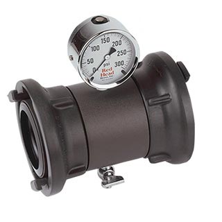 In-line flow/test pressure gauge - 125mm (5") Storz