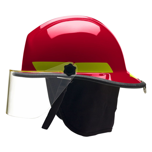 [V-15008] Bullard FX Series Helmet (4" Face Shield - No TrakLite - throat strap, White)