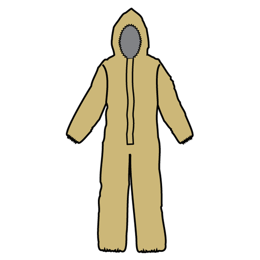 [V-16995] Hazmat Suit Level B Coverall - Kappler Zytron 300 (Small/Medium)