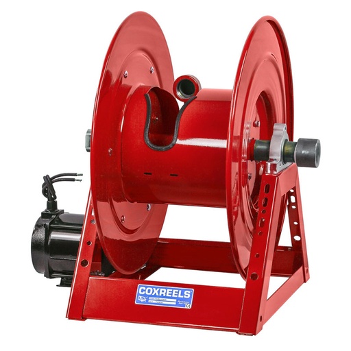 [P-6854] Hose Reel 1185 Series - Electric 12V DC Motor - 38mm (1.5") x 100ft booster hose (hose not included) - NPT outlet  - Painted Red
