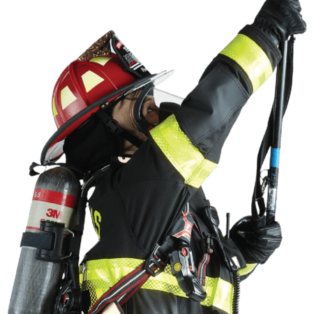 Firefighter Reaching Overhead to showcase OmniDex Shoulder