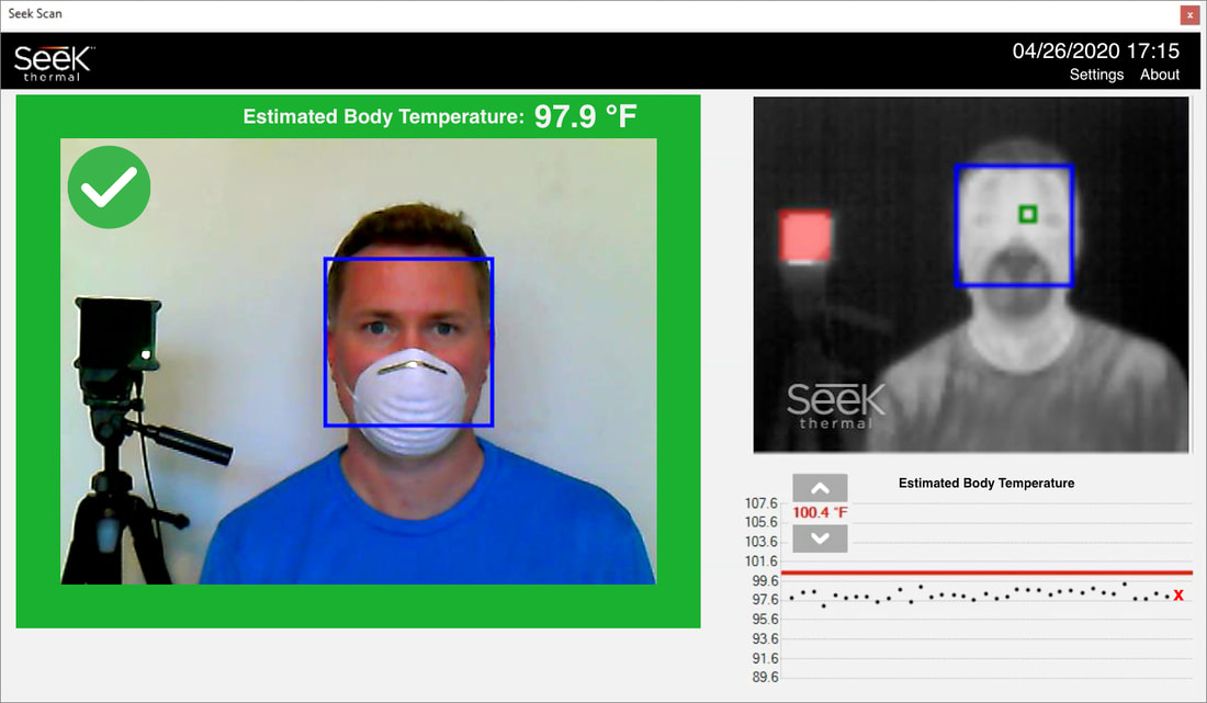 Software Display: Estimated body temperature is below the alarm temperature.