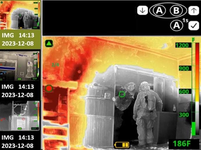 thermal imager screenshot showcasing on-screen playback
