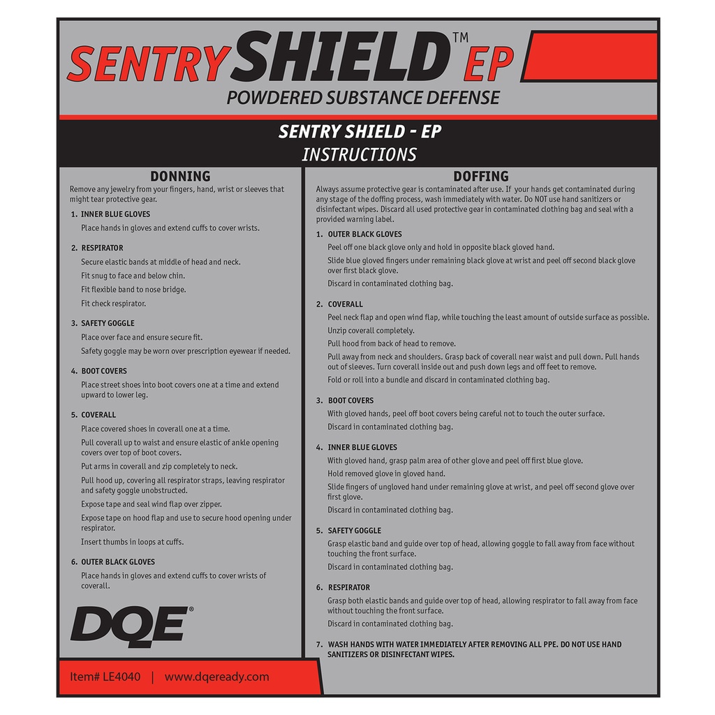 Sentry Shield EP - Powdered Substance Defense Kit
