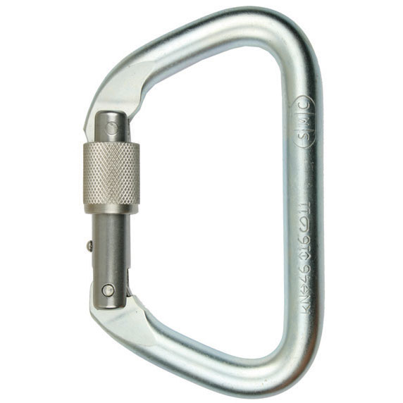 SMC Steel Locking "D" Carabiner, NFPA PMI WFR Wholesale Fire & Rescue