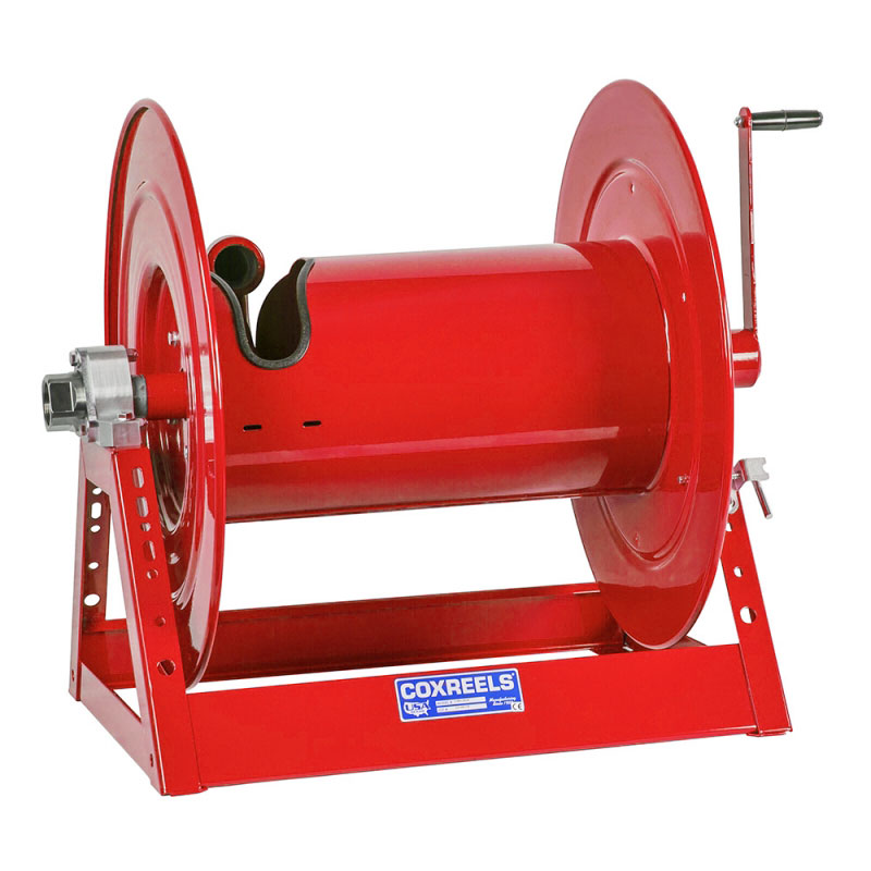 Hose Reel 1185 Series - Manual Hand Crank - 38mm (1.5") x 100ft booster hose (hose not included) - NPT outlet  - Painted Red