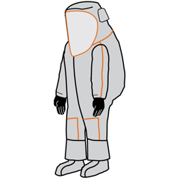 [V-16936] Kappler Frontline 500 Fully Encapsulating (Vapour) Suit - Rear Entry (SM/MD)