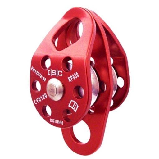 [6031] ISC Small Eiger Double Pulley, Red - PMI