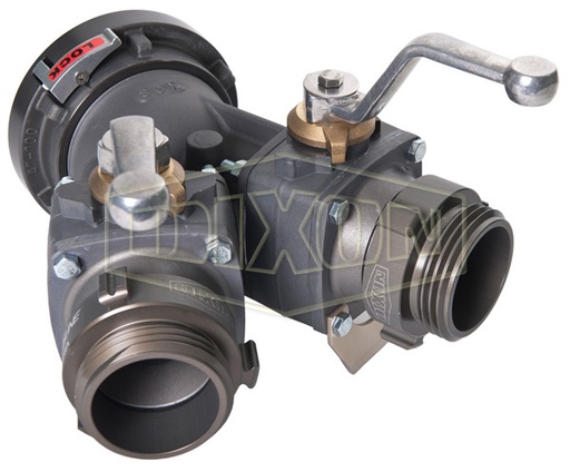 Gated Wye Ball Valve Storz Inlet w/ Male Outlet