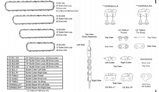 Cutters Edge 2188 Model -  Bullet Chain